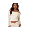 Edikted Women's Gathered Fold Over Drawstring Top In Cream