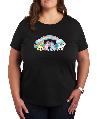 Air Waves Trendy Plus Size My Little Pony Graphic T-shirt In Black