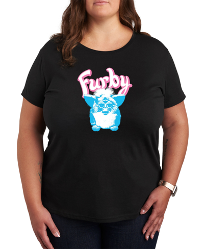Air Waves Trendy Plus Size Furby Graphic T-shirt In Black