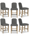 Macy's Hinsen 6pc Counter Height Chair Set In Slate