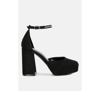 London Rag Hettie Rhinestone Detail Ankle Strap Platform High Heels In Black