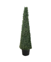 NORTHLIGHT 4' ARTIFICIAL TWO-TONE BOXWOOD TOPIARY TREE WITH ROUND POT UNLIT