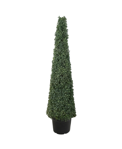 Northlight 4' Artificial Two-tone Boxwood Topiary Tree With Round Pot Unlit In Green