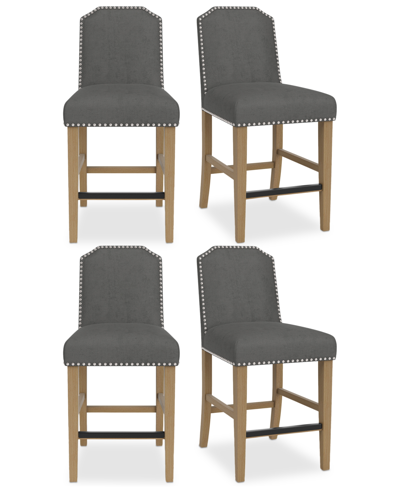 Macy's Hinsen 4pc Counter Height Chair Set In Slate