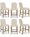 Macy's Hinsen 6pc Counter Height Chair Set In Ivory
