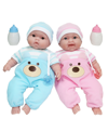 JC TOYS BERENGUER BOUTIQUE TWINS 13" BABY DOLLS PINK AND BLUE