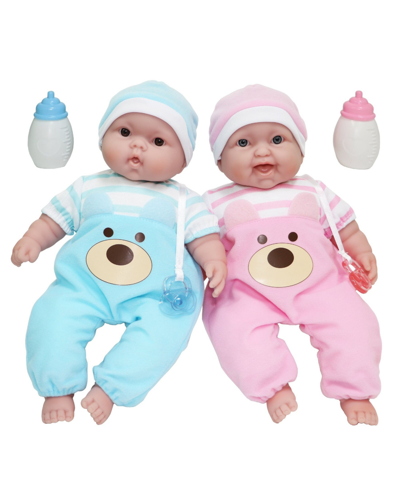 Jc Toys Berenguer Boutique Twins 13" Baby Dolls Pink And Blue In Twins Caucasian
