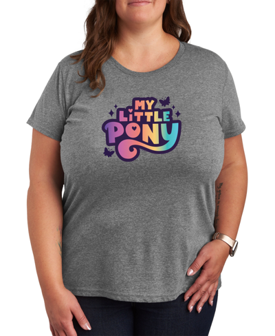 Air Waves Trendy Plus Size My Little Pony Graphic T-shirt In Gray