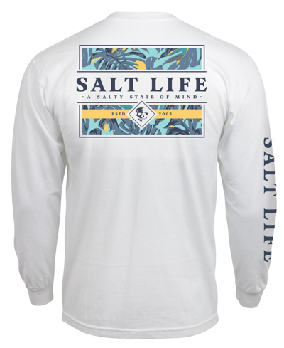 Salt Life Men's  Lounge Life Graphic Long Sleeve T-shirt In White