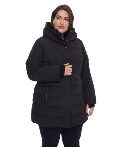 Alpine North Women's Vegan Down Recycled Mid-length Parka, Plus Size In Black