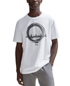 Hugo Boss Stretch-cotton Regular-fit T-shirt With Seasonal Artwork In White