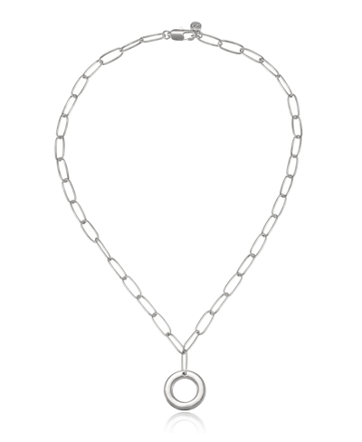 Ettika Paperclip Chain Initial Necklace In Rhodium-o