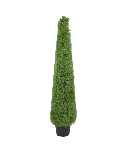 Northlight 6' Artificial Boxwood Cone Topiary Tree With Round Pot Unlit In Green