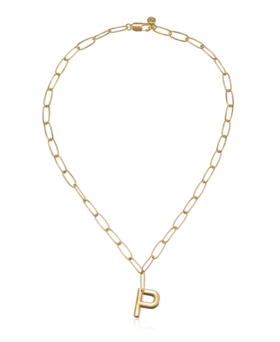 Ettika Paperclip Chain Initial Necklace In Gold-p