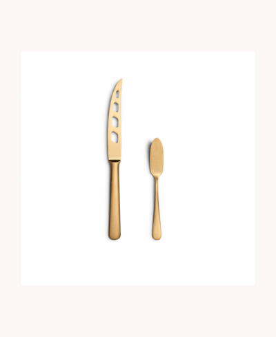 Year & Day 2-pc Cheese Knife Set In Matte Gold