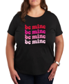 Air Waves Trendy Plus Size Valentine's Day Graphic T-shirt In Black