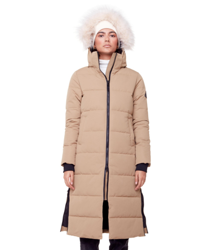 Alpine North Women's Vegan Down (recycled) Ultra Long Length Parka, Camel In Brown