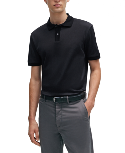 Hugo Boss Boss By  Men's Structured-cotton T-shirt In Black
