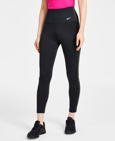 Nike Women's Therma-fit One High-waisted 7/8 Leggings In Black,white