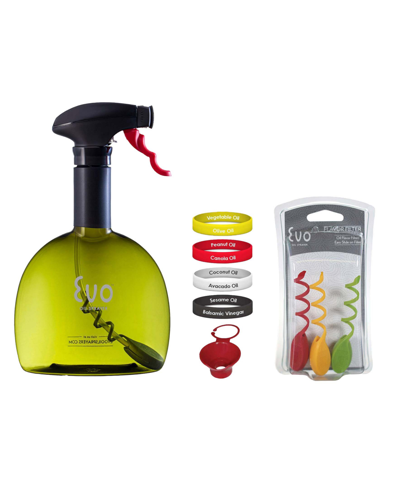 Evo Holds 18-ounces Original Oil Sprayer And Accessories, Non-aerosol For Cooking Oils And Vinegar, 15-p In Green