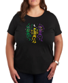 AIR WAVES AIR WAVES TRENDY PLUS SIZE MARDI GRAS GRAPHIC T-SHIRT