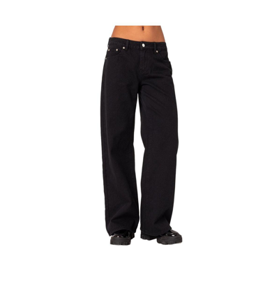Edikted Women's Daytime Low Rise Jeans In Black