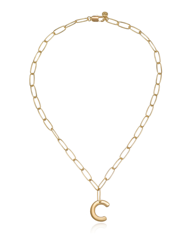 Ettika Paperclip Chain Initial Necklace In Gold-c