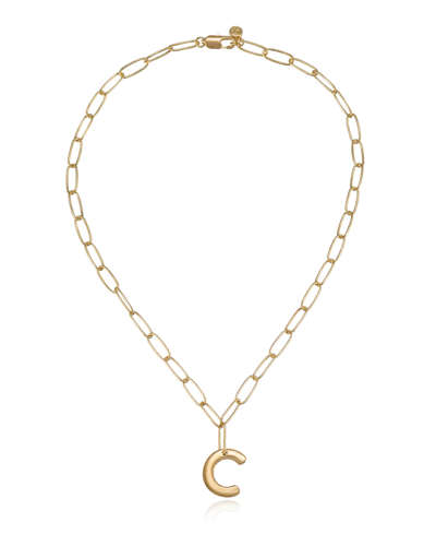 Ettika Paperclip Chain Initial Necklace In Gold-m