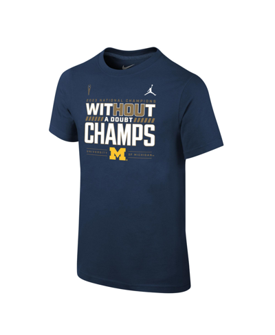 Jordan Michigan Big Kids'  College T-shirt In Navy
