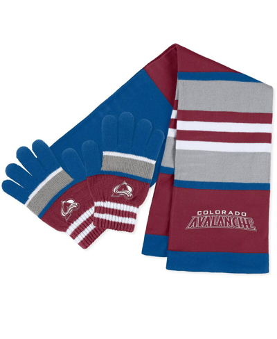 Wear By Erin Andrews Women's  Colorado Avalanche Stripe Glove And Scarf Set In Multi