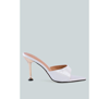 London Rag French Cut High Heel Croc Slides In White