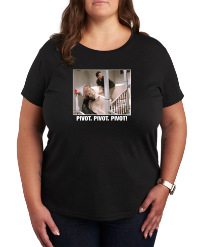 Air Waves Trendy Plus Size Friends Graphic T-shirt In Black
