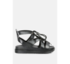 London Rag Voopret Tie-up Flat Sandals In Black