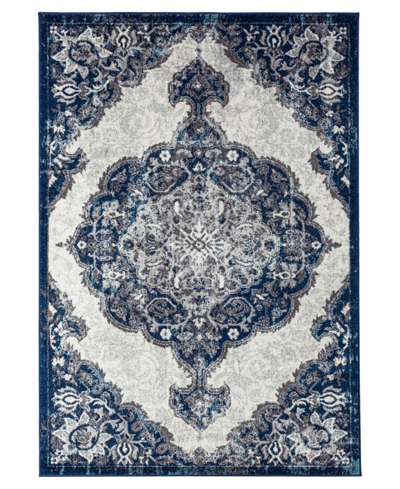 Amer Rugs Alexandria Alx-86 Ivory/navy 4' X 6' Area Rug In Ivory,navy
