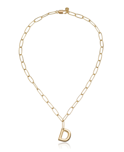 Ettika Paperclip Chain Initial Necklace In Gold-d