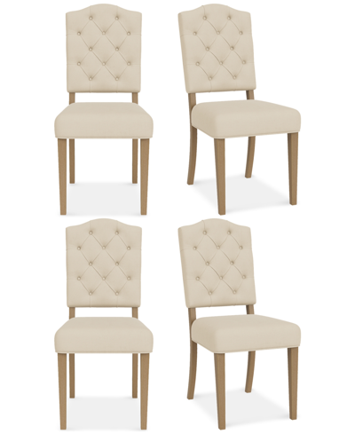 Macy's Jesilyn 4pc Dining Chair Set In Ivory