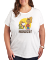 AIR WAVES AIR WAVES TRENDY PLUS SIZE PEANUTS SNOOPY & FRANKLIN WESTERN COWBOY HOWDY GRAPHIC T-SHIRT