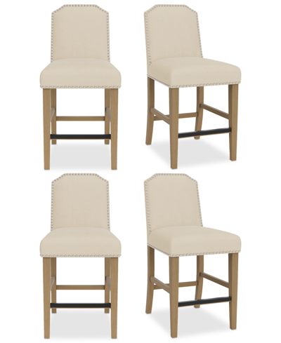 Macy's Hinsen 4pc Counter Height Chair Set In Ivory