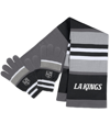 WEAR BY ERIN ANDREWS WOMEN'S WEAR BY ERIN ANDREWS LOS ANGELES KINGS STRIPE GLOVE AND SCARF SET