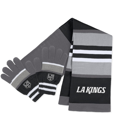 Wear By Erin Andrews Women's  Los Angeles Kings Stripe Glove And Scarf Set In Multi