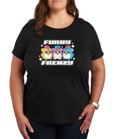 Air Waves Trendy Plus Size Furby Graphic T-shirt In Black