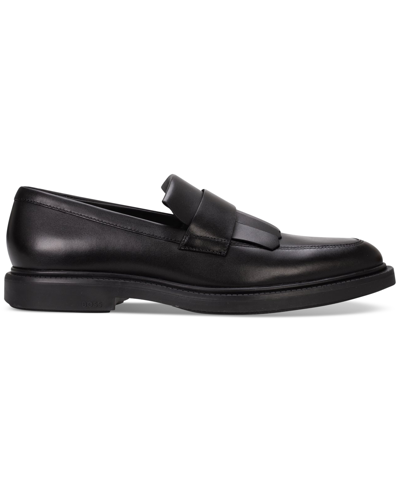 Hugo Boss By  Men's Larry_loaf_pelt Dress Tassel Loafers In Black