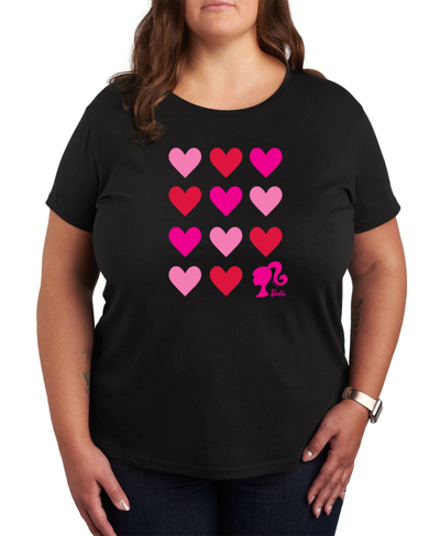 Air Waves Trendy Plus Size Valentine's Day Graphic T-shirt In Black