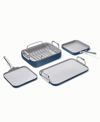 CARAWAY NON-STICK CERAMIC-COATED 4 PIECE SQUARE COOKWARE SET