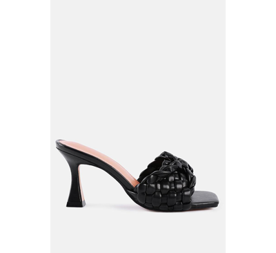 London Rag Celie Woven Heeled Sandal In Black