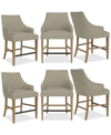 Macy's Nelin 6pc Counter Height Chair Set In Sand