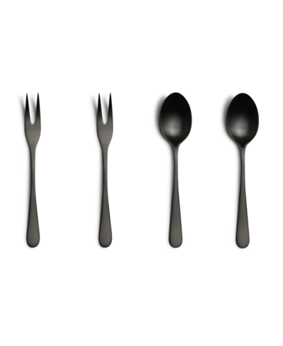Year & Day 4-pc Appetizer Fork Set In Matte Black