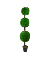 NORTHLIGHT 60" TRIPLE SPHERE ARTIFICIAL BOXWOOD TOPIARY POTTED PLANT
