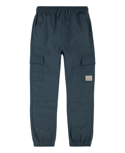 Levi's Kids' Big Boys Relaxed Fit Drawstring Cargo Jogger Pants In Dark Slate