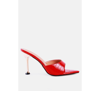 London Rag French Cut High Heel Croc Slides In Red
